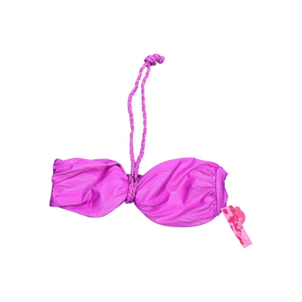 Xhilaration Purple Metallic Shimmer Push Up Bandeau Bikini Top XL
